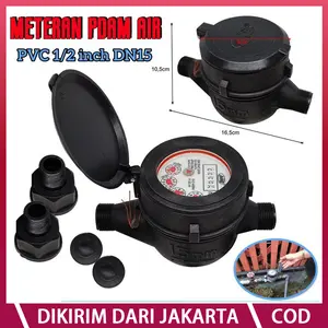 Meteran Air Bodi Pvc Plastik 1/2 Inch Ukur Arus Air Water Flow Meter DN15 PVC