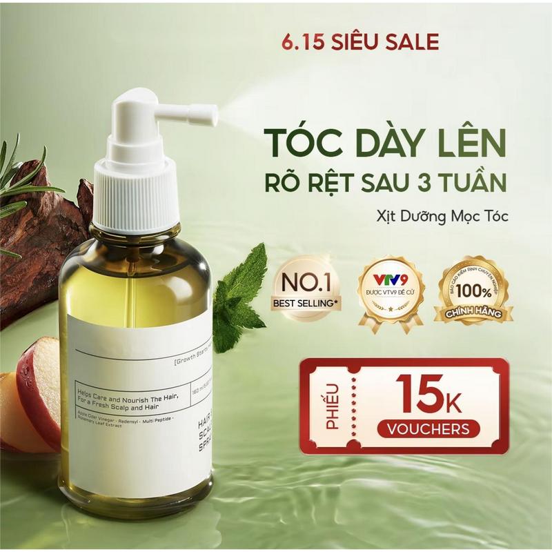 Xịt mọc tóc Lab on Hair 160ml xịt dưỡng tóc với giấm táo Củng cố chân tóc Rụng…