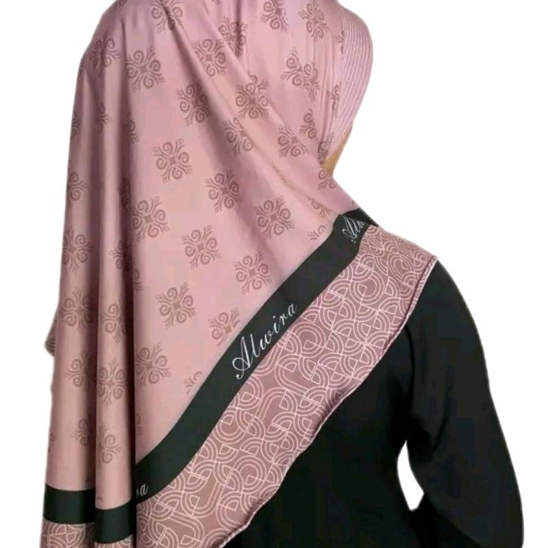 Alwira Hijab Instan Motif Printing Naila Jersey Premium Ukuran M - Wanita, Kerudung, Dewasa, Muslim Nyaman Stretch Lembut Pad 3