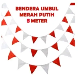 Bendera Karnaval Renteng Merah Putih dan Warna Warni Panjang 5meter
