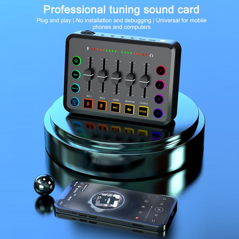 Product Introduction of F9 Live Podcast Equipment Bundle, Live Sound Card Broadcast Device Microphone Audio Set, Computers Phones Wireless BT Connection for Streaming/Live Broadcast/Recording 13