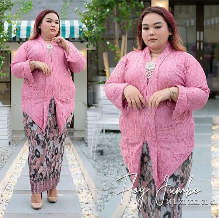 Product Introduction of Setelan Kebaya Jumbo Ld 130 Baju Kebaya kondangan Big Size Floy Brokat Lengan 7/8 7
