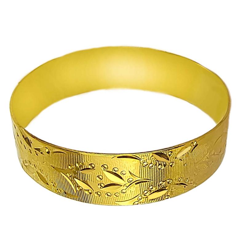 Product Introduction of Wholesale Pakistan Bracelet Jewelry Simple Design 18k Gold Plated Vietnam Bridal Wedding Gypsophila Copper Bangle For Women 23