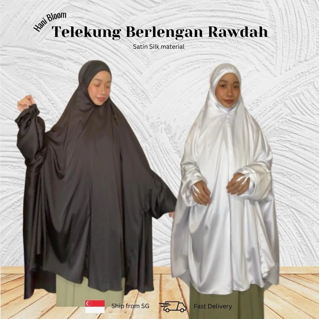 Telekung Berlengan Rawdah SATIN SILK