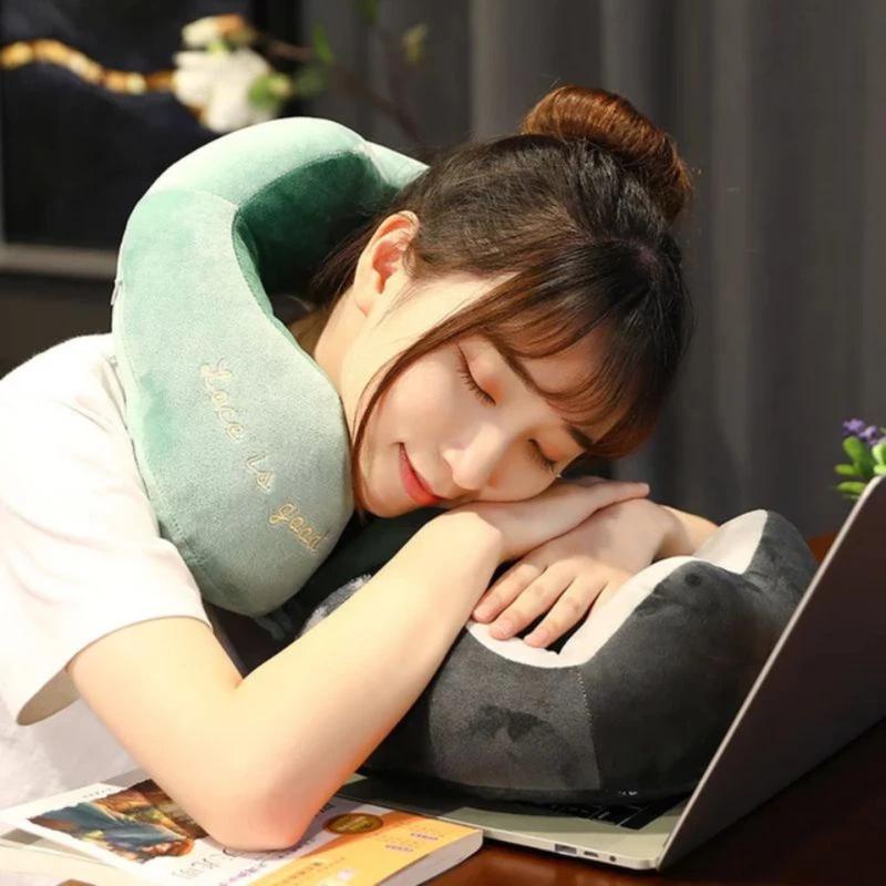 ngasoh.id Bantal Leher Traveling Lucu Bantal Perjalanan Study Tour Bahan Halus Sandaran Kepala Mobil Pesawat Dewasa Bed 4