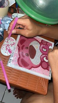 Product Review of Cinnamoroll Diamond Painting Sanrio Edition + Bingkai foto Cartoon Lotso  Full Round Drill Rhinestone Mosaic Picture  cutie pop  Anak  Kerajinan Mainan Anak diy diamondpainting kit from R**a 0