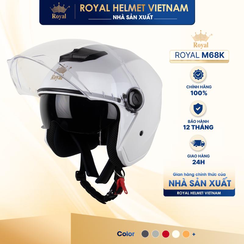   LIVE   ĐỘC QUYỀN  Mũ Bảo Hiểm 3 4 Royal M68  2 Kính  nón Chính Hãng Royal Helmet Kính Âm Đi Phượt | Trực tiếp từ NSX 