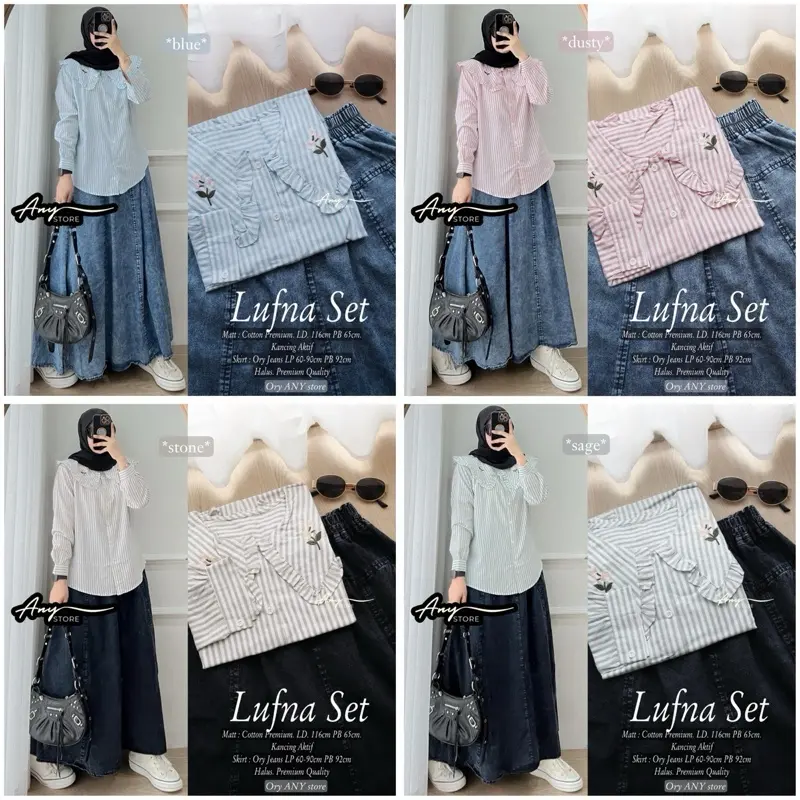 One Set Rok Blouse Salur Denim Series Selina Kiran Jelita Ivanka Herse 4
