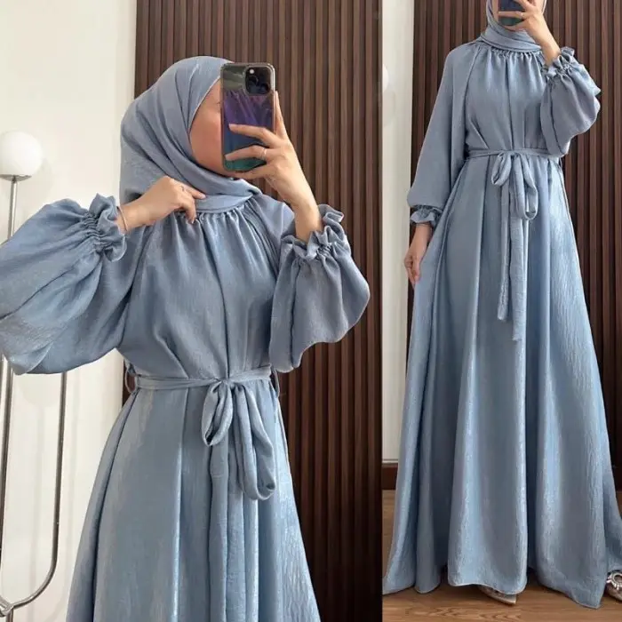 Gamis Wanita Lebaran cringkel Airflow SANDRINA Dress Polos Muslim Dewasa Mewah Kondangan Pesta gamis  arabian  style gamis  polos  crinkle Lembut Nyaman Remaja