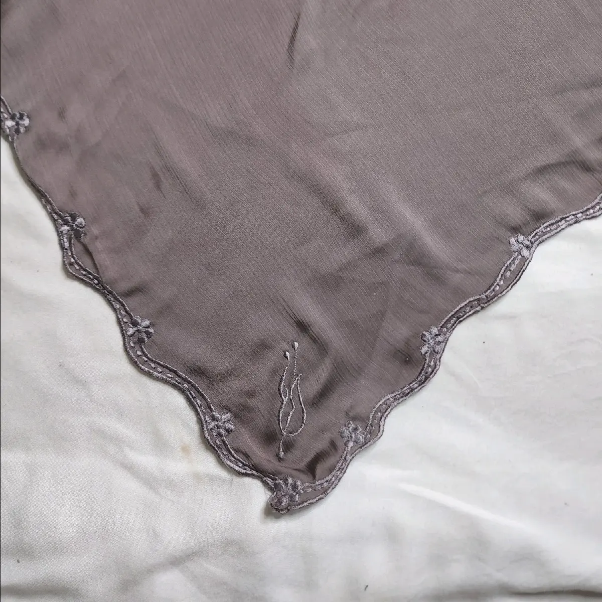 TRISCARF SATIN MATERIAL WITH EMBROIDERY DESIGN 9