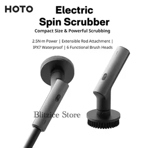 HOTO Electric Spin Scrubber Cleaning Brush Kitchen Bathroom Sikat Pembersih Elektrik Dapur Lantai Kamar Mandi Toilet Cordless