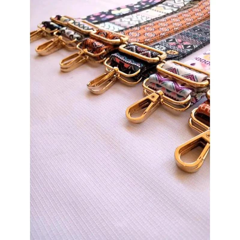 ( SERI - E ) TALI TAS MOTIF PRINT UK 3,8CM. CANTOLAN TEBAL EMAS PREMIUM IMPORT Korean Tak Ada 4