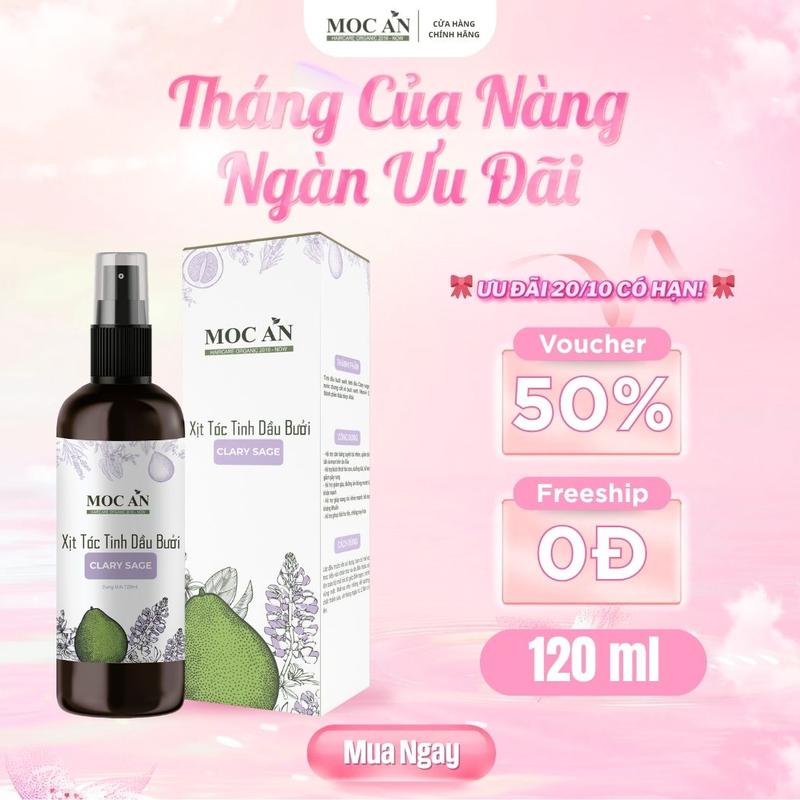 BCL120 - Xịt Tinh Dầu Vỏ Bưởi Da Xanh & Tinh Dầu Xô Thơm Mộc Ân Haircare 120ml Hỗ Trợ Giảm Rụng, Mọc Tóc Chăm Sóc Tóc
