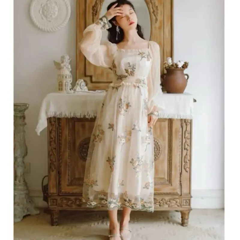 Dress Phyllida Embroidery Maxi TM 96630 gaun wanita import kasual model korean fashion undangan acara pesta terbaru best seller new terlaris maksi Panjang Cewek 3