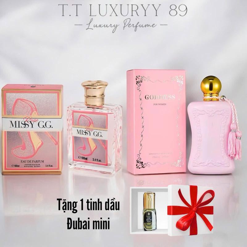 [ M27 ] - TT9 COMBO 2 NƯỚC HOA NGỌT NGÀO & NỮ TÍNH [ Nước hoa Rose MISSY G.G. 100ml + nước hoa G0Đ-Đess hồng nội địa 100ml  ] tặng 1 Nước hoa đubai Mini 10ml .