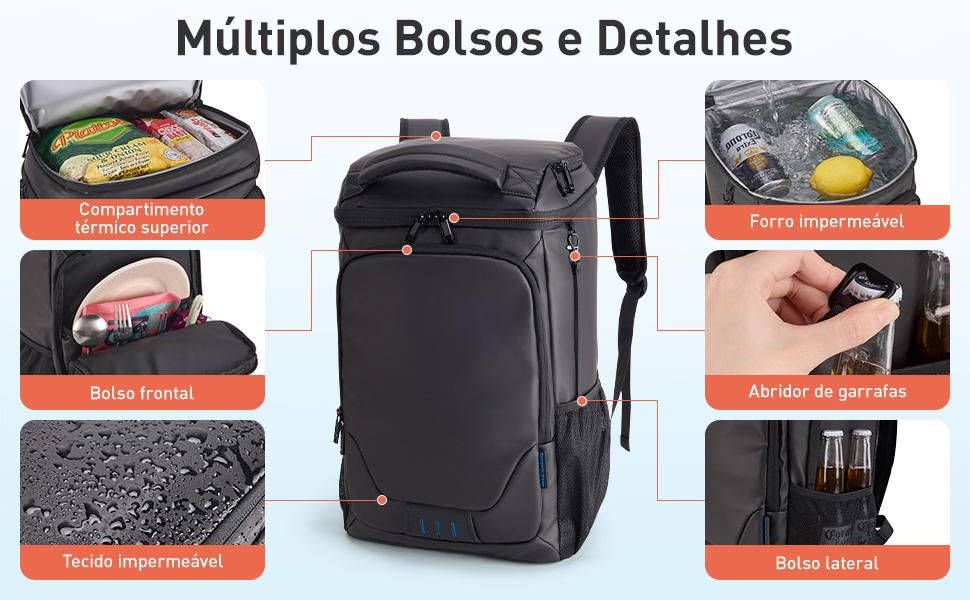 Romantic Crown Mochila Térmica 23L Impermeável - Bolsa Isolada para Bebidas Geladas, Alimentos Frescos, Praia, Camping e Piquenique com Abridor de Garrafas Romantic Crown Mochila Térmica 23L Impermeável - Bolsa Isolada para Bebidas Geladas, Alimentos Frescos, Praia, Camping e Piquenique com Abridor de Garrafas