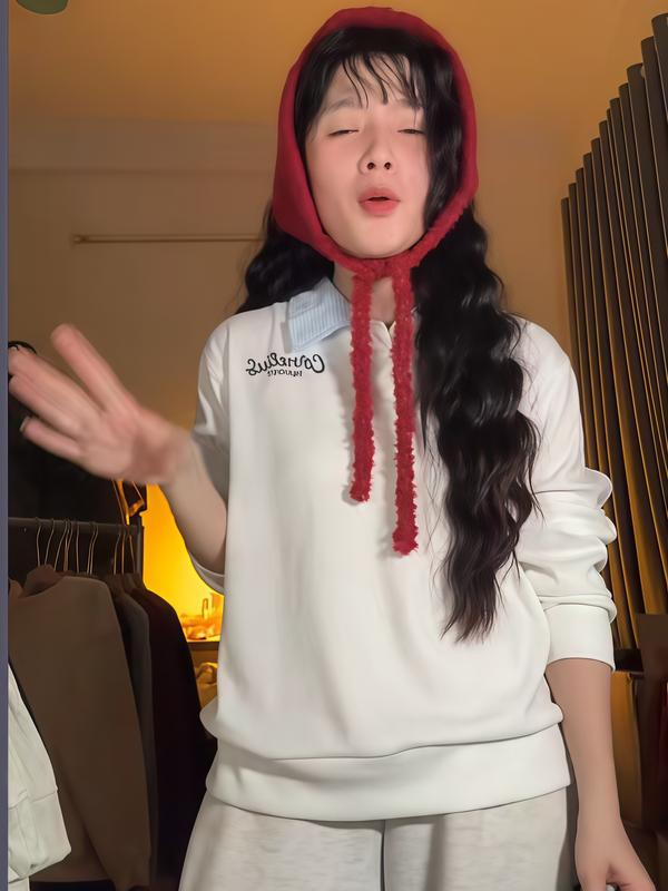 Áo sweater phối cổ sơ mi kẻ nữ peonyb - Swt form rộng dài tay kiểu dáng basic hàn quốc đẹp oversize bigsize