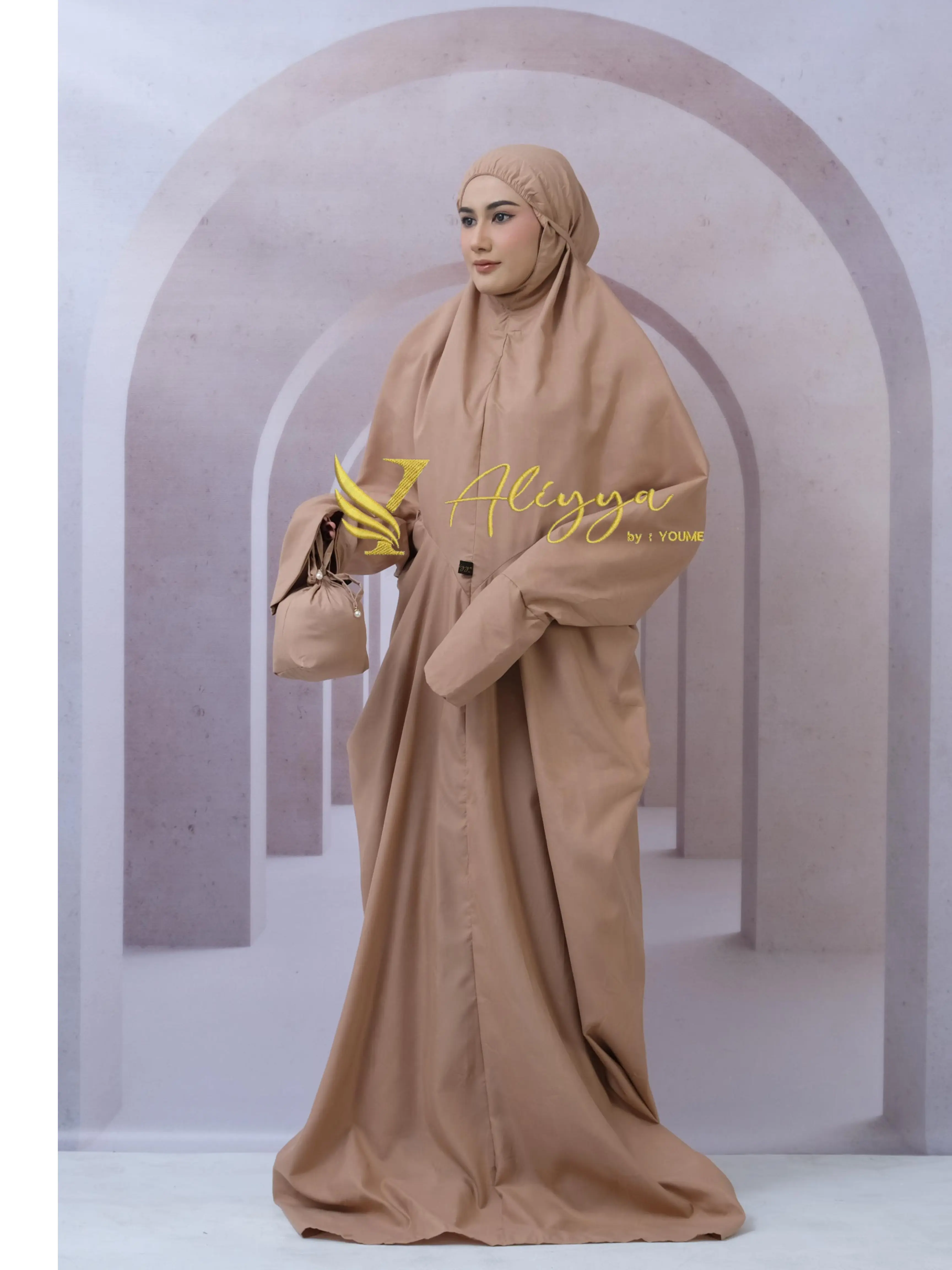 Mukena Dewasa Terusan Katun premium Mukena Nyaman di bawa Travelling