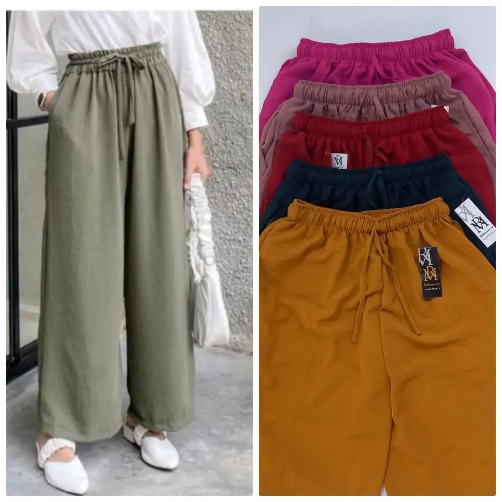 CELANA PANJANG KULOT CRINKLE WANITA REMAJA DAN DEWASA CLANA HARIAN CEWE CEWEK BB 40 SAMPAI 80 KG