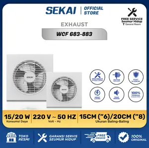 SEKAI  Exhaust Fan Dinding / Kipas Angin Hexos 6 Inch / 8 inch - WCF 683 / WCF 883