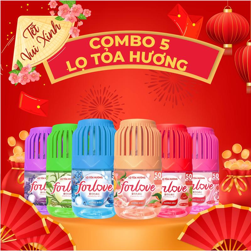   ĐỘC QUYỀN  Combo 5 Lọ Tỏa Hương ForLove Thanh Lọc Không Khí Khử Mùi Phòng Dầu Thơm Phòng Dầu Thơm lọ  toả tinh  dầu Nước Hoa quà tặng tết 