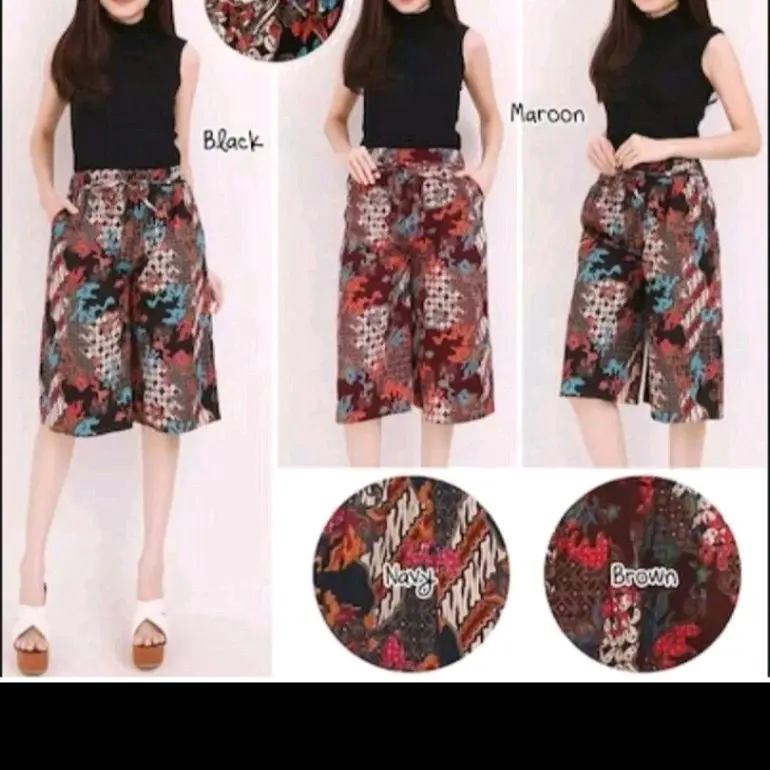0Kulot batik pendek 7/8 standar dan jumbo max 90kg