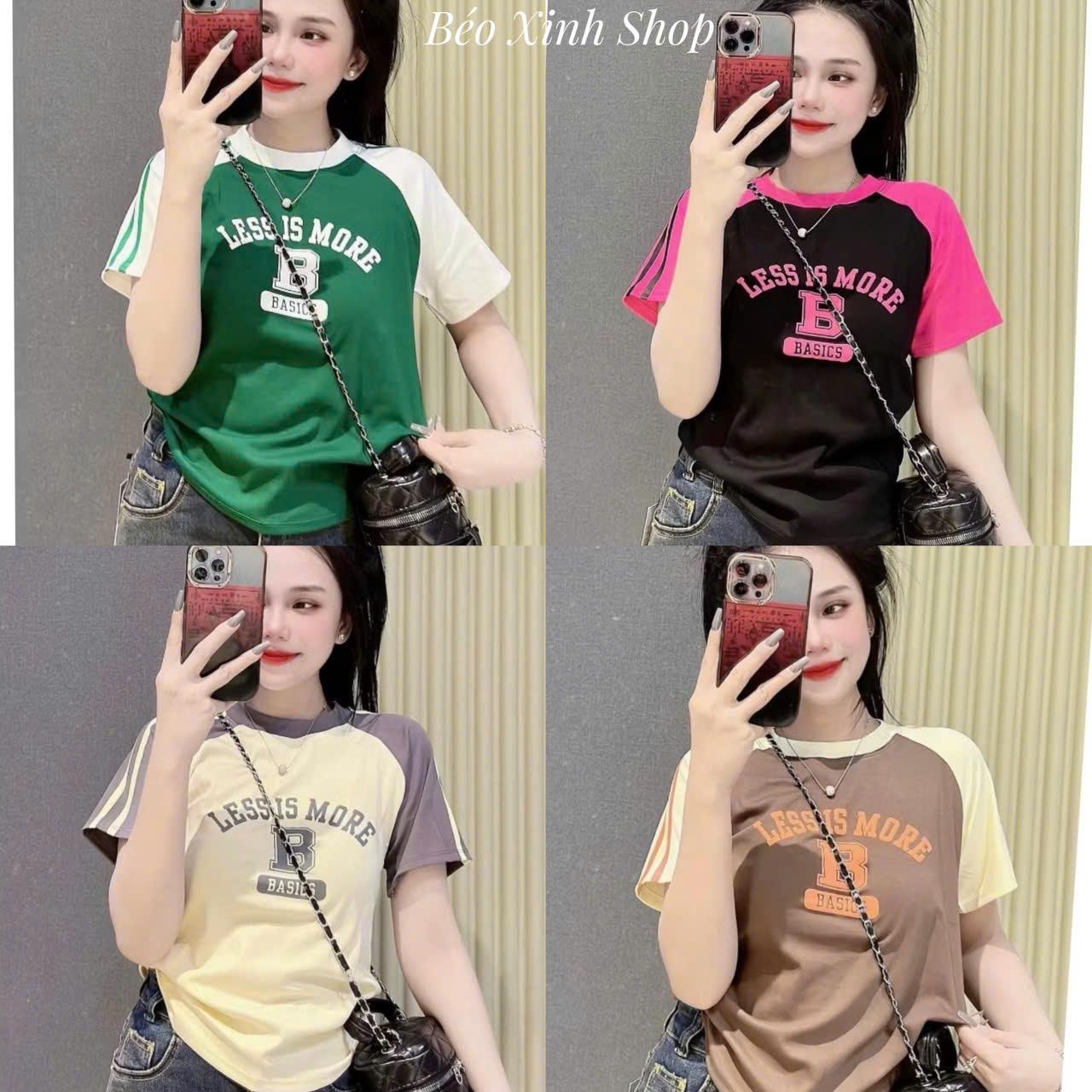 Áo Thun Cổ Tròn Phối In Hình Họa Tiết Vải Thun Tăm Lạnh 45- 90Kg Bigsize Dễ Thương Top Nữ Women - B.1513