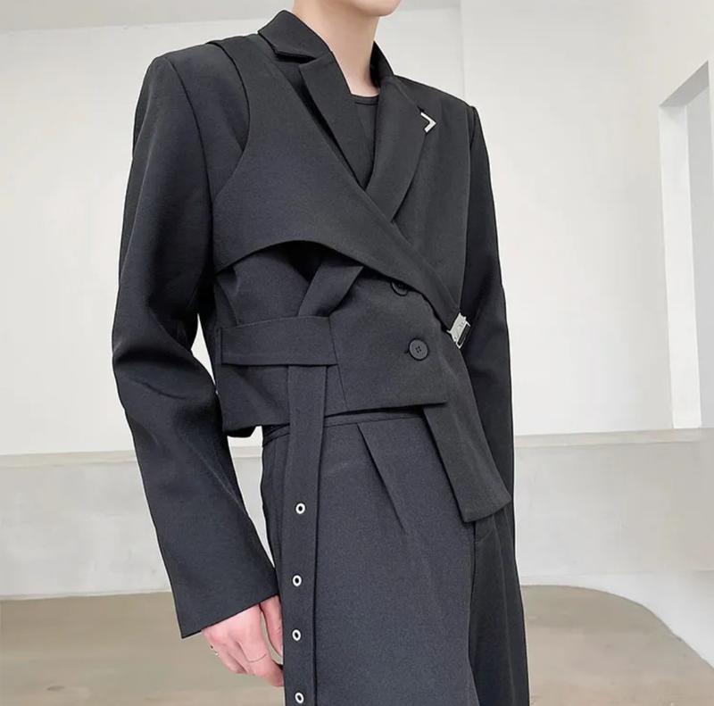blazer 2in1 harajuku korean style keren Tangan Panjang 0