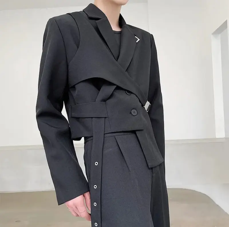 blazer 2in1 harajuku korean style keren Tangan Panjang 0