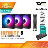 Gambar FAN CASING DARKFLASH INFINITY 8 ARGB 3in1 - 120mm Fan with Controller - Hitam dari Techno Computer Bali Kota Denpasar 1 Tokopedia
