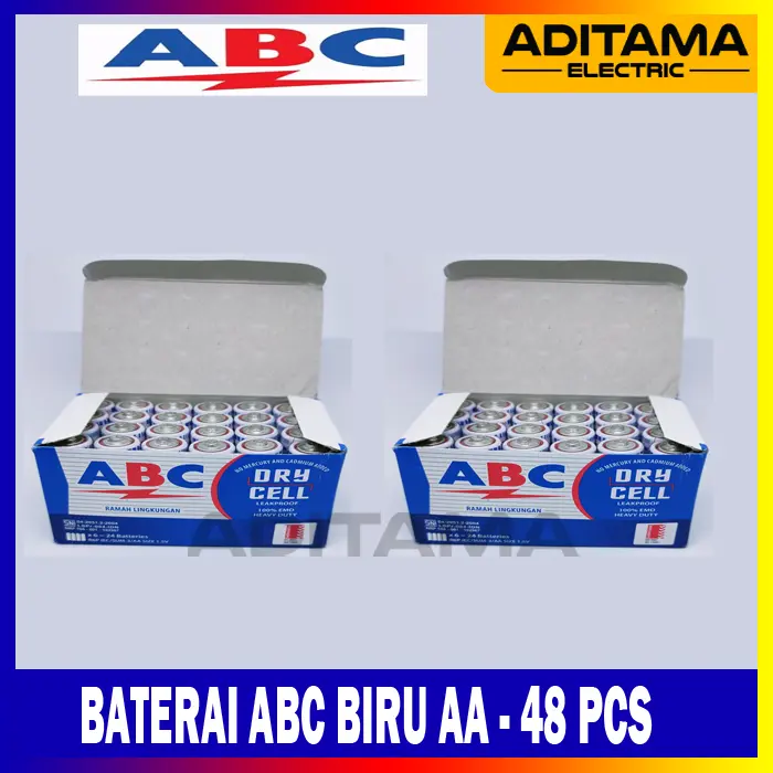 BATERAI ABC BIRU AA A2 BUNDLING - ISI 48 BUTIR