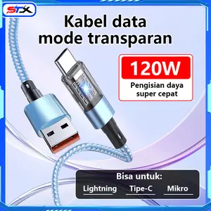 STX Kabel Data Micro Usb Type C Lightning Iphone Fast Charging, Kabel Belang Micro/Type c/Lightning Fast Charging Pengisian kabel data type c micro usb Or For iphone fast charging Kabel Motif Belang