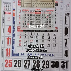 Kalender 2026 Baru 12 Lembar Kosongan Cetak Nama Info Kertas HVS 80gram Ukuran 32 38 50 Jumbo Kalender Dinding Kalender2025 KalenderMurah