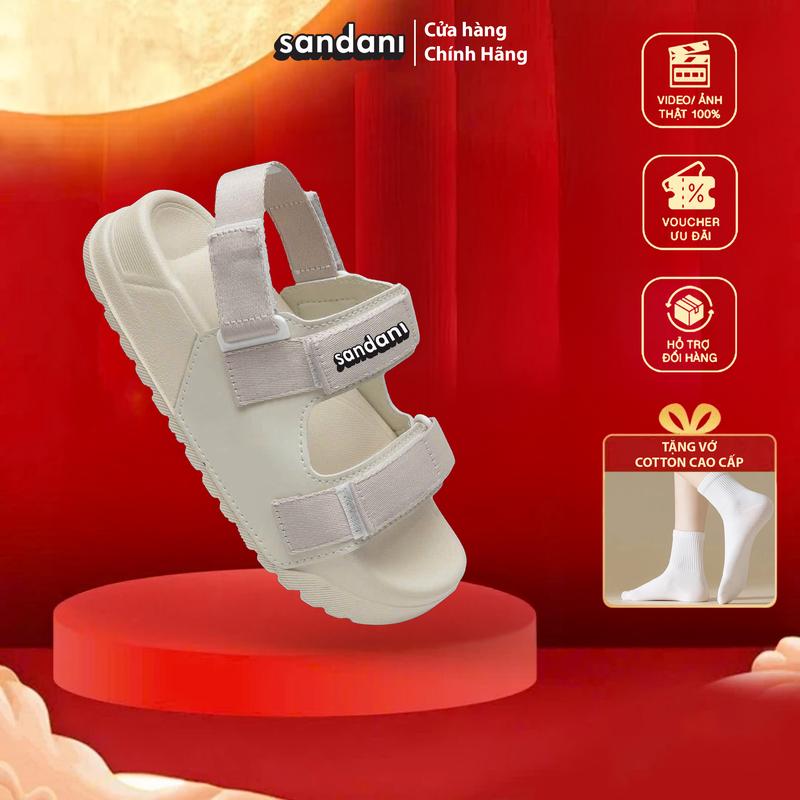 Dép Sandal Nữ SANDANI Màu Be Hottrend 2025 S1 – Quai Hậu Siêu Êm, Dễ Phối Đồ, Phù Hợp Đi Học