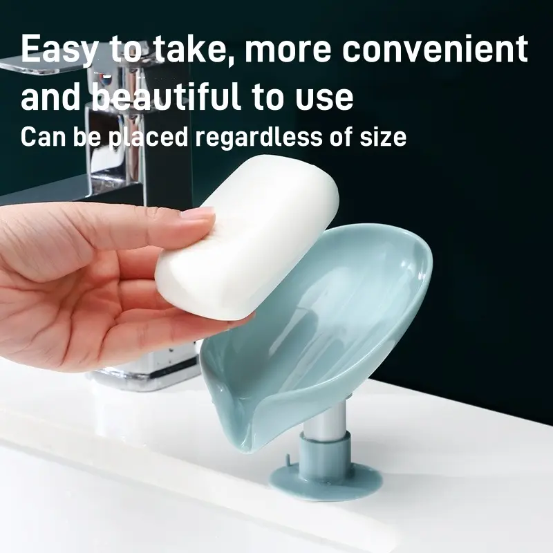 Soap box, soap storage rack, household use, no punching suction cup, leaf draining, creative soap rack, no water accumulation, storage soap organizer