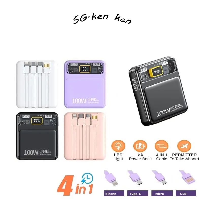 20000mAhlatest 100w super fast charging digital display mobile , fast charging mini portable mobile  Phone Smartphone multi  device white quick charge 2.0 white wireless charging lightning murah built-in wall charger type c power banks power bank