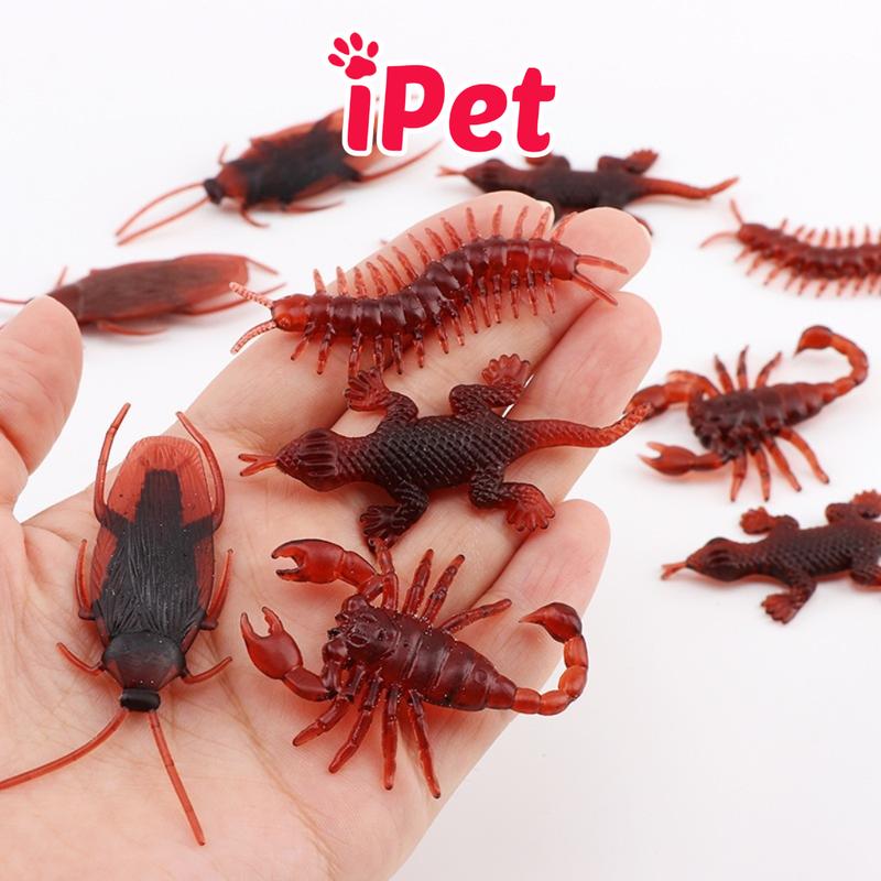 COMBO 10 Con Gián Giả, Nhện, Bọ, Rết, Thằn Lằn, Chuột Đồ Chơi Cho Chó Mèo, Chơi Khăm - iPet Shop
