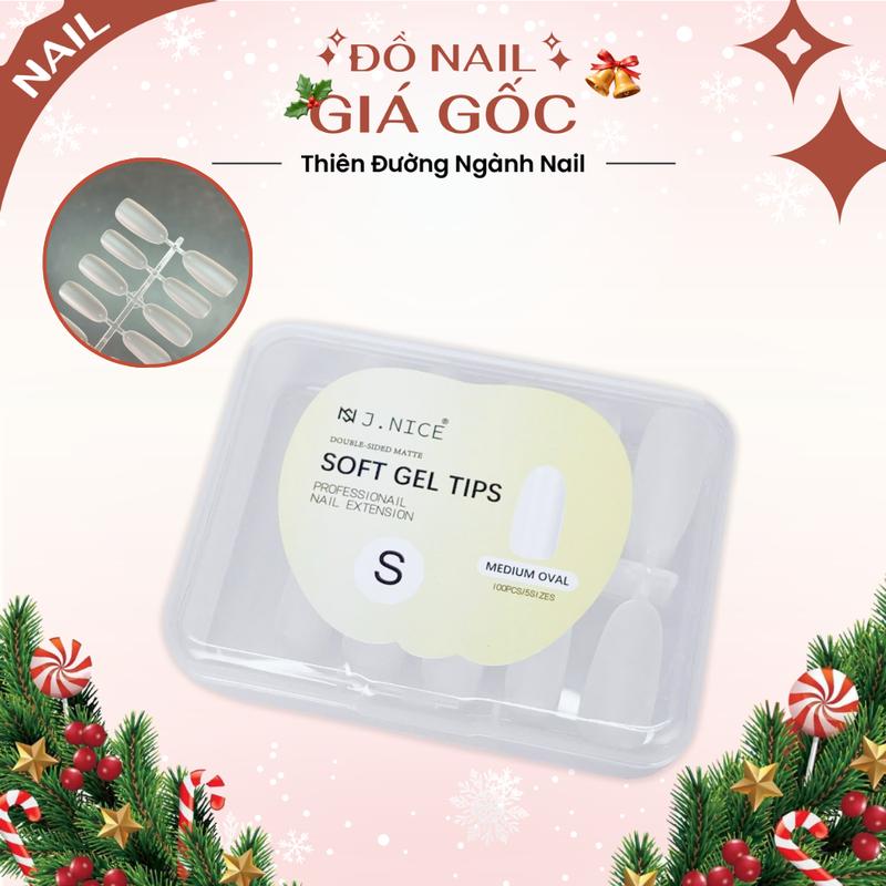  Móng úp nailbox hộp 100 móng đủ form nhọn vuông bầu thang - Móng giả nailbox 