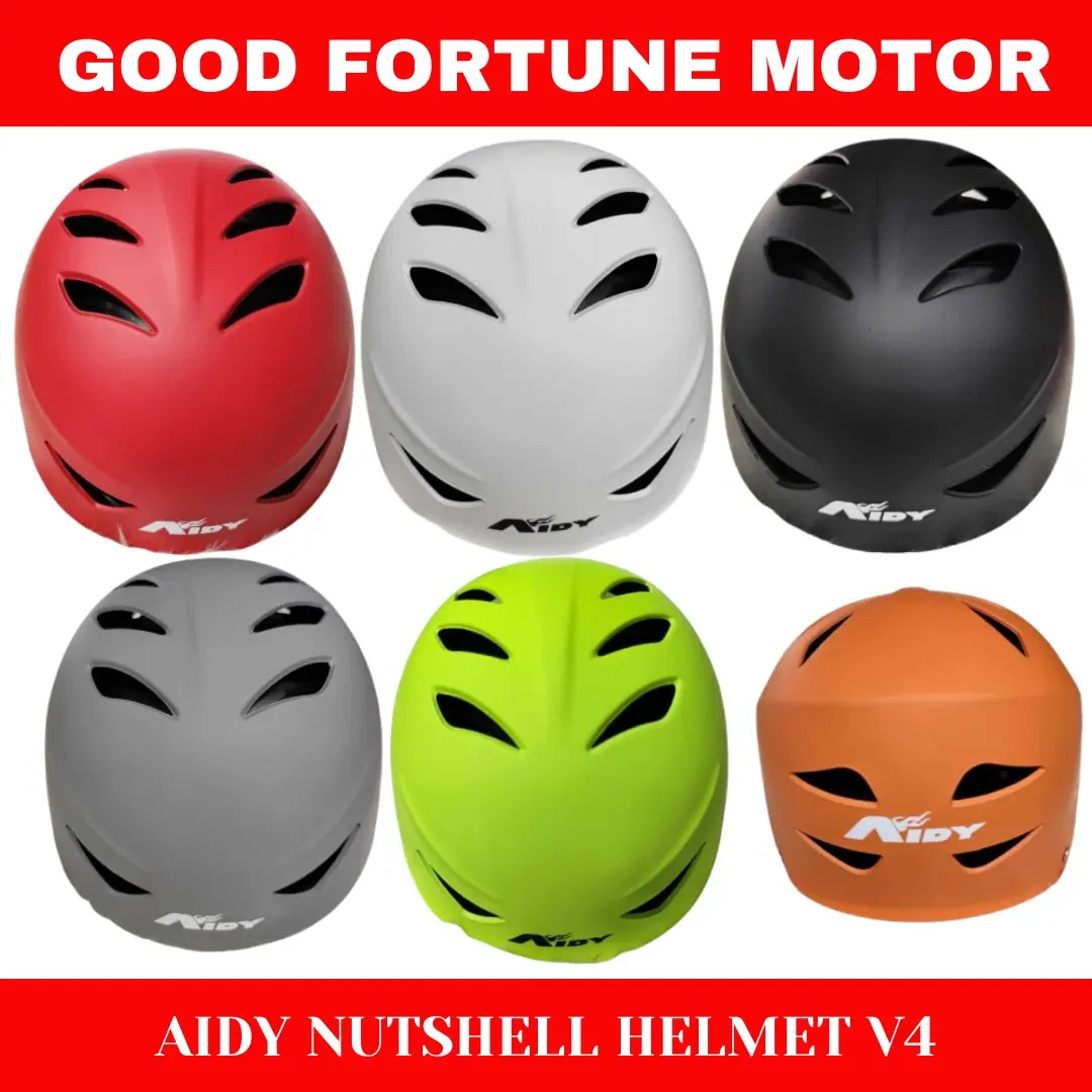 AIDY (V4) BIKE NUTSHELL OPEN FACE HELMET NUTSHELL HELMET FREE SIZE