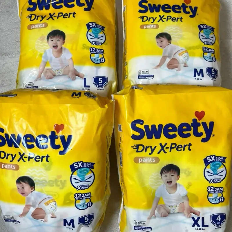 PROMO PAKET HEMAT MURAH ISI 3PACK SWEETY DRY X-Pert M5,L5,XL4 paket isi 3pack Popok Bayi 0