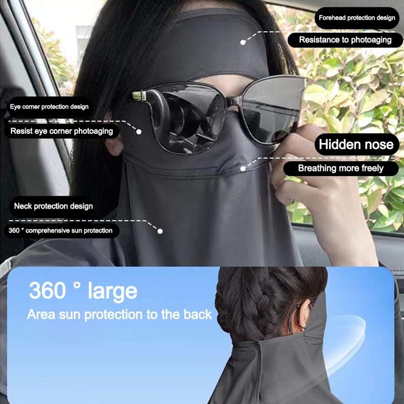 Mặt Nạ Lụa Lạnh Hàng Mới Về, Thoáng Khí Mùa Hè, Chống Tia UV UPF50 +, Khăn Quàng Cổ Chống Nắng, Quàng Cổ Và Vai, Quấn Vạt, Mặt Nạ Mạng Che Mặt Dài, Dành Cho Nữ 4