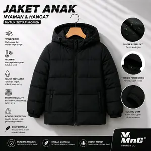 MnG Jaket Musim Dingin Anak Unisex Tebal Puffer Kids Anti Air Dan Anti Angin Fashion Lembut Keren Motor Outdoor