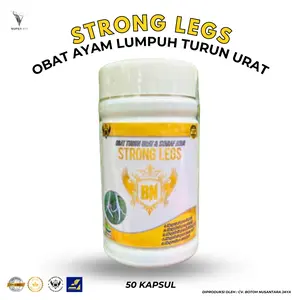 Obat Ayam Lumpuh, Turun Urat & Kaki Bengkak STRONG LEGS – Atasi Kaki Bengkak, Turun Urat, Tedun, Saraf Ayam, Pincang, Lumpuh - isi 50 Kapsul
