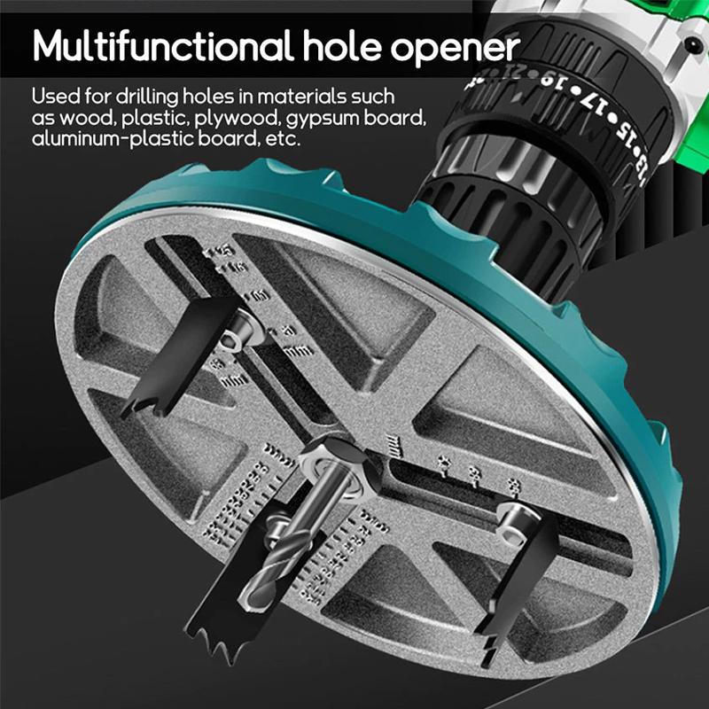 CASTA Pelubang Lingkaran Kayu 45-130mm Circle Hole Saw Adjustable - 3 Pisau Super Tajam Cocok Semua Bor untuk Downlight Spotlight Speaker Termurah CASTA Pelubang Lingkaran Kayu 45-130mm Circle Hole Saw Adjustable - 3 Pisau Super Tajam Cocok Semua Bor untuk Downlight Spotlight Speaker Termurah