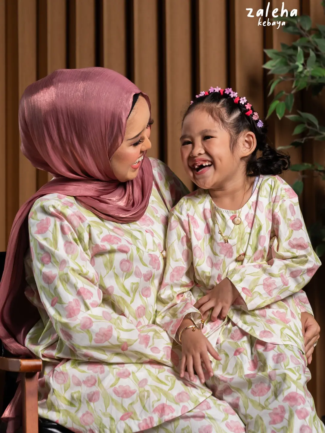 Zaleha Cotton Kebaya Mom and Daughter Set