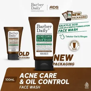 Barber Daily Acne Care & Oil Control Face Wash Pria 100 ml