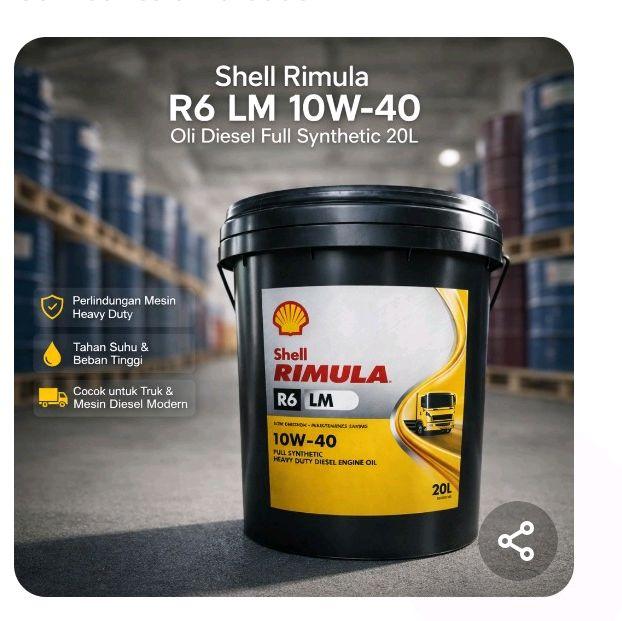 Jual Shell Rimula R6 LM 10W-40 20L – Oli Diesel Sintetis - Kota