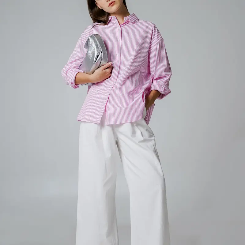 This Is April Atasan Kemeja Motif Casual Wanita Stripe Arlet Top 4