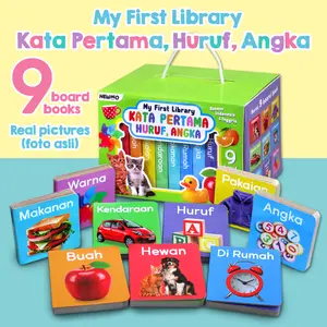 Buku My First Library Kata Pertama Huruf Angka (isi 9 board books) - buku belajar bayi