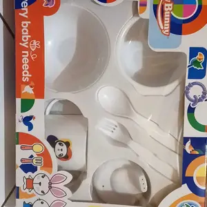 Tempat Makan Bayi Feeding Set 6IN1 LUSTY BUNNY Alat Peralatan Makan Bayi Set LUSTYBUNNY - 1419